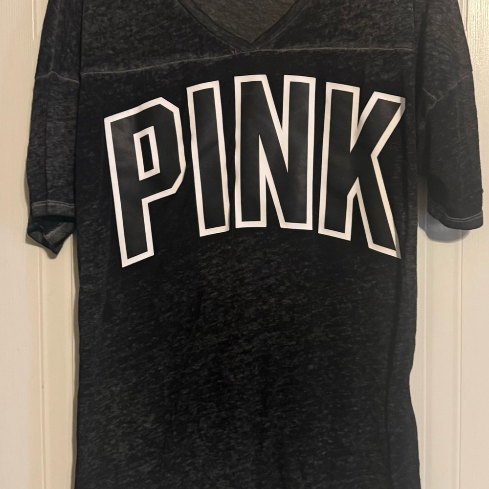 PINK Victoria's Secret Charcoal V-Neck Tee